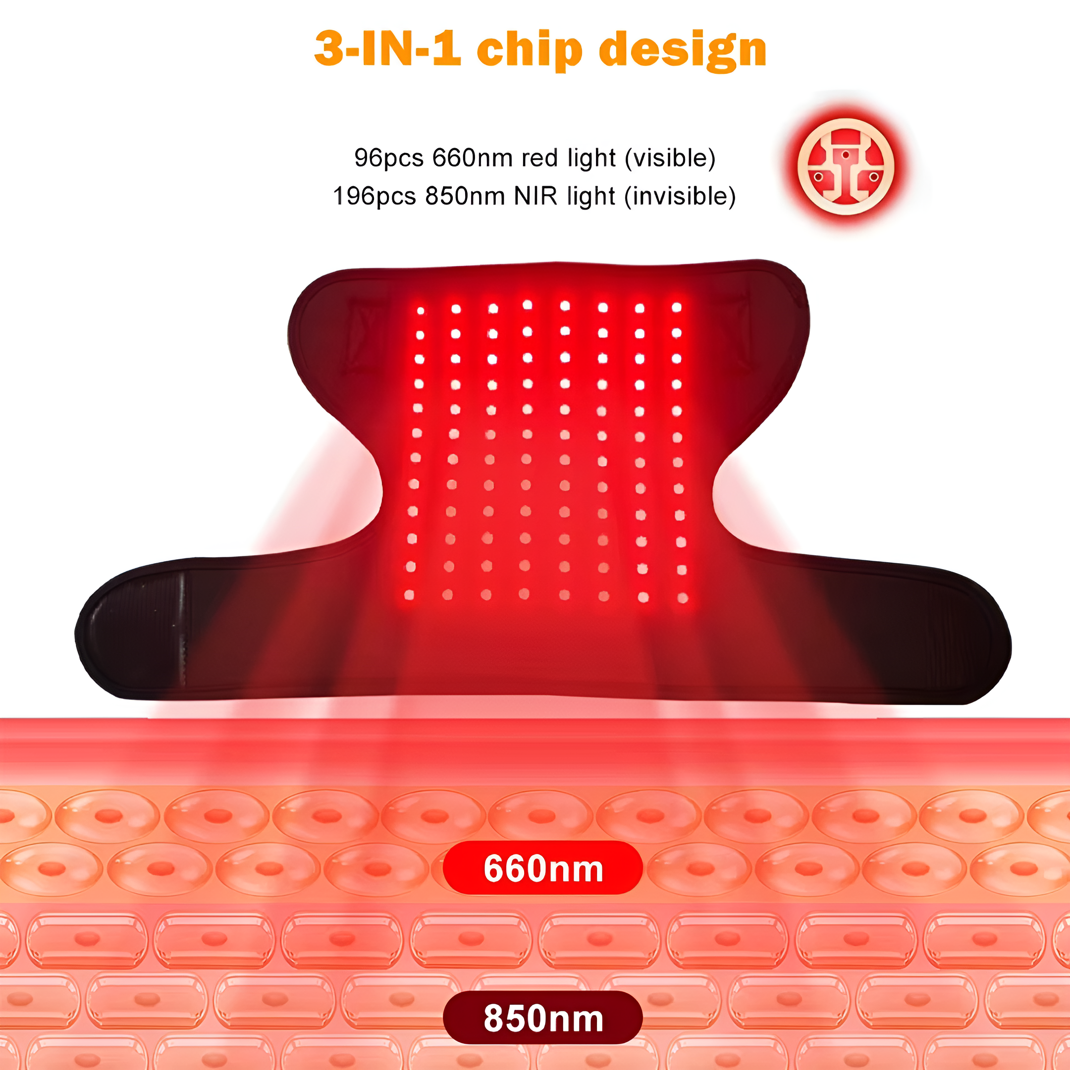 Zenora Skulderindpakning Infrarød Lysterapi til Smertelindring og Heling