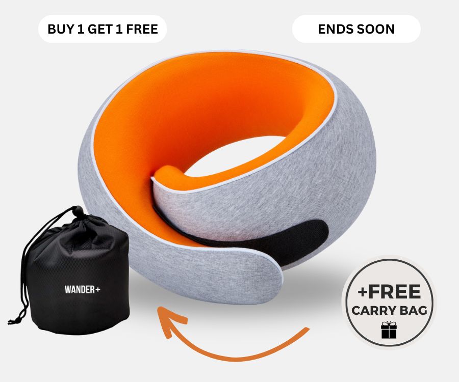 Memory Foam Travel Neck Pillow for Long Flights, Road Trips and Everyday Commutes