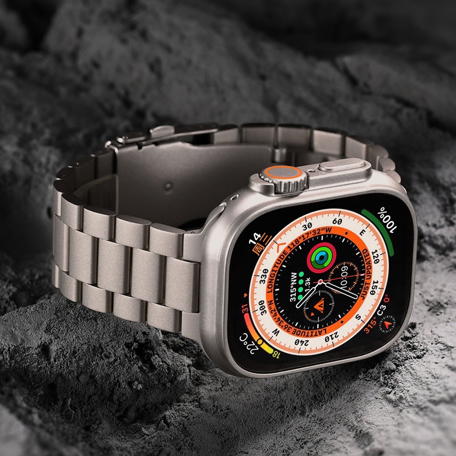 Kestrel Titanium-armband med förbättrad säkerhetsspänne för Apple Watch