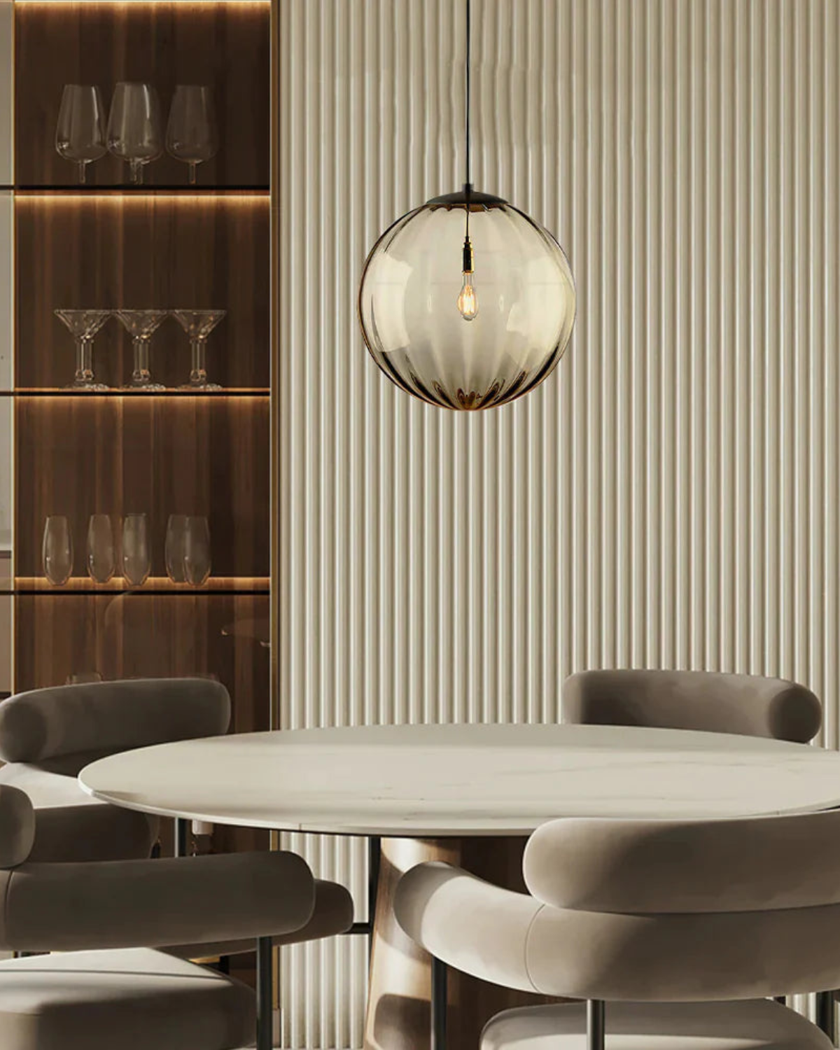 VeraLux Ravfarvet Glas Loftlampe Vedhæng Vintage Varme