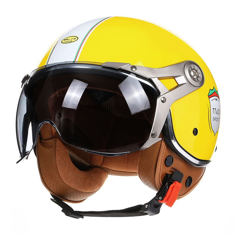 קסדת מירוץ וינטג' ליראז'ט עם מגן מגן בועתי