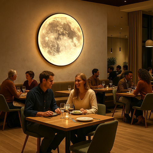 Noctara Ay Atmosfer Lambası, Oturma Odası ve Yatak Odası için Ayarlanabilir Ortam Aydınlatması