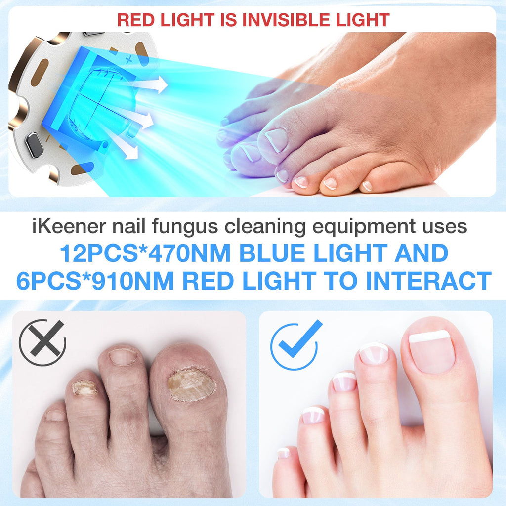 LED Nail Care Device With Blue And Infrared Light For Hands And Feet