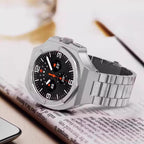 غطاء من سبيكة الزنك وسوار معدني متوافق مع ساعة سامسونج جالاكسي ألترا 47 مم