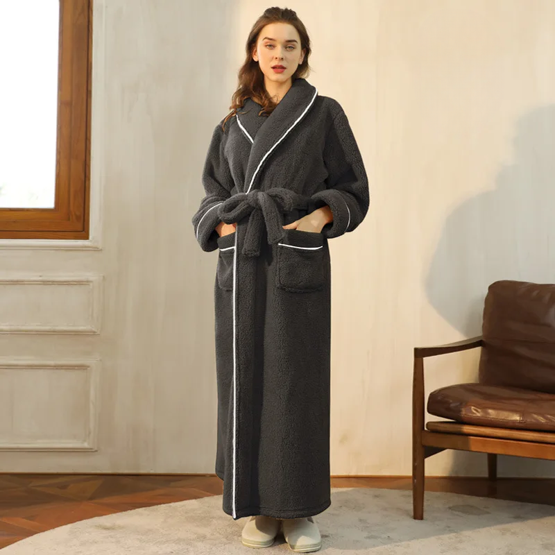 LumaWool Herrebadekåbe i tyk flannel til daglig varme