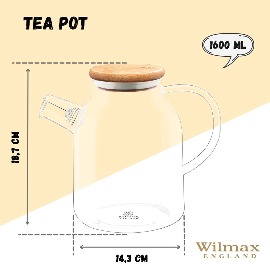 Wilmax termoglas tekande 54 oz, komfurssikker til teelskere