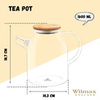 Wilmax termoglas tekande 54 oz, komfurssikker til teelskere
