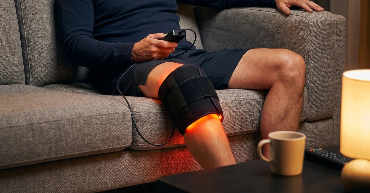 KneeRevive Pro Almofada de Terapia de Luz Vermelha – Envoltório de Suporte para Joelhos 660nm e 850nm