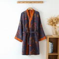 Kimono da Soggiorno in Cotone Puro Eleganza Rustica per Donna