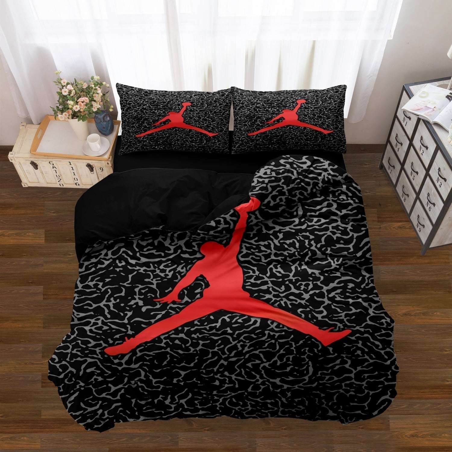 CourtPulse Basketball Duvet Cover Set for Kids and Teens