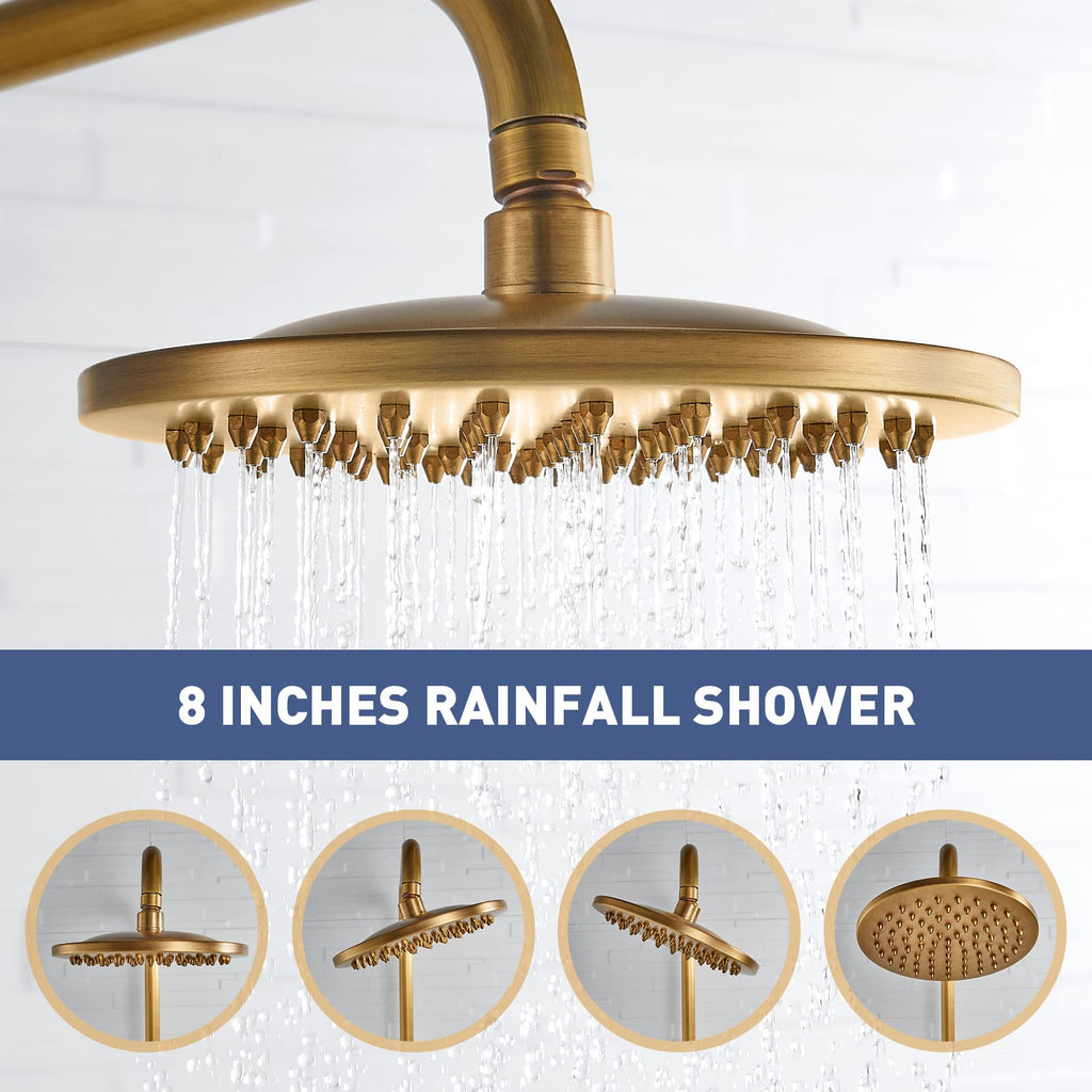 Loxley Vintage Bronze Adjustable Wall Mounted Brass Shower Kit | Petprovac