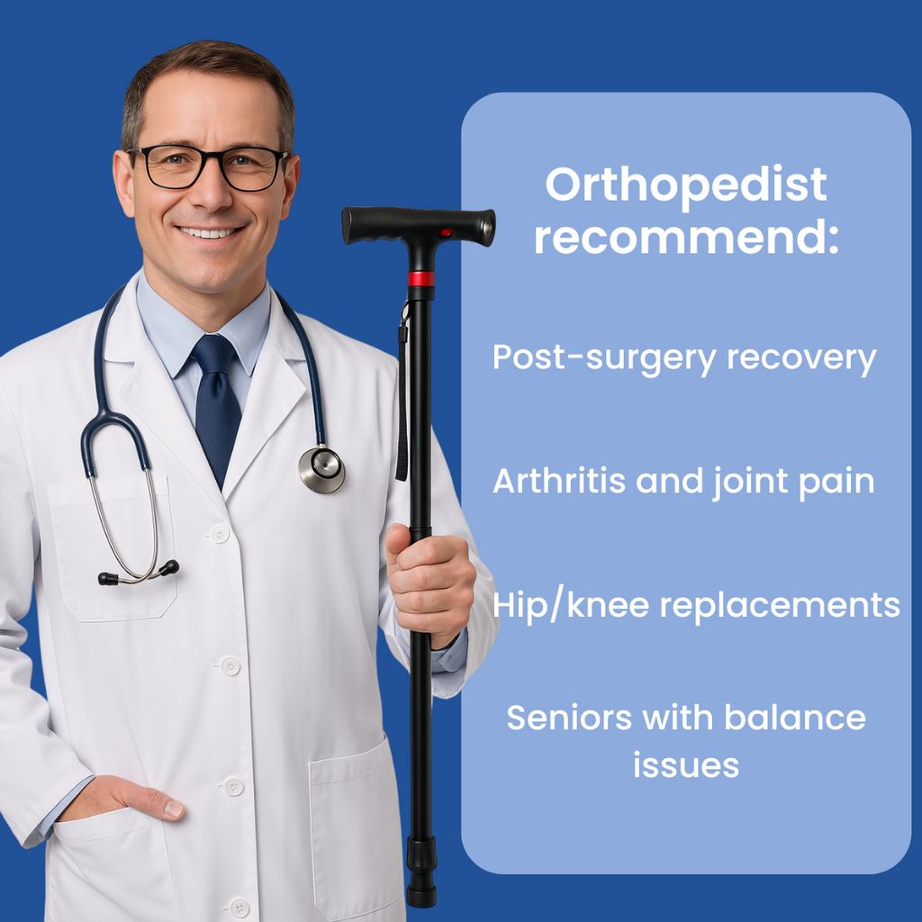 StrideMate Tongkat | Sokongan Ringan Ergonomik Untuk Warga Emas