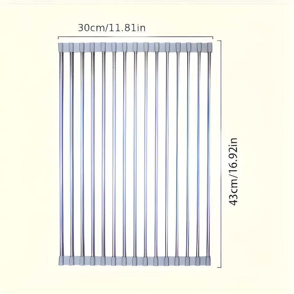 Rullattava astioiden kuivausteline ruostumattomasta teräksestä