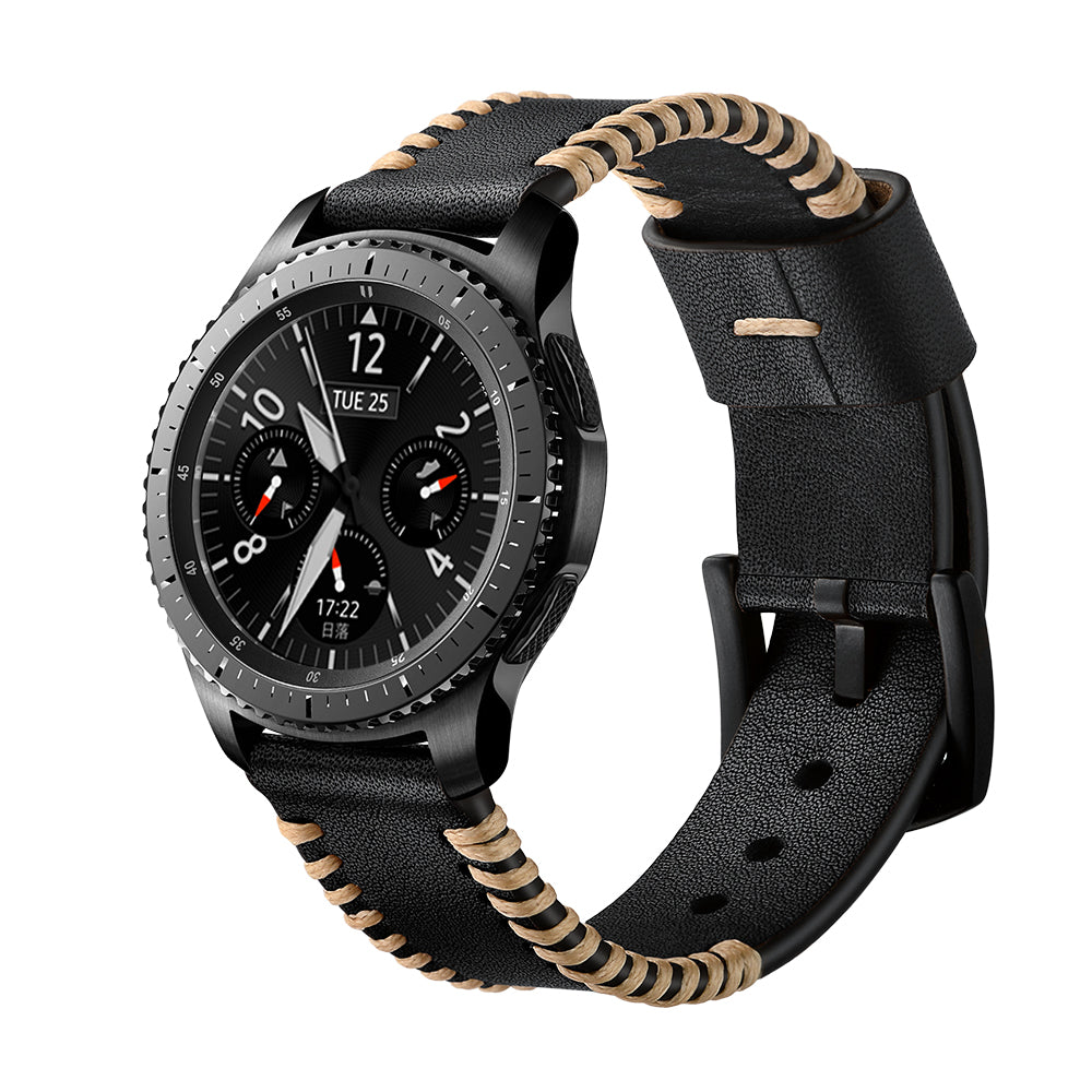 Averon læder håndsyet rem til Samsung Galaxy Watch 4/5/6/7 - 20mm
