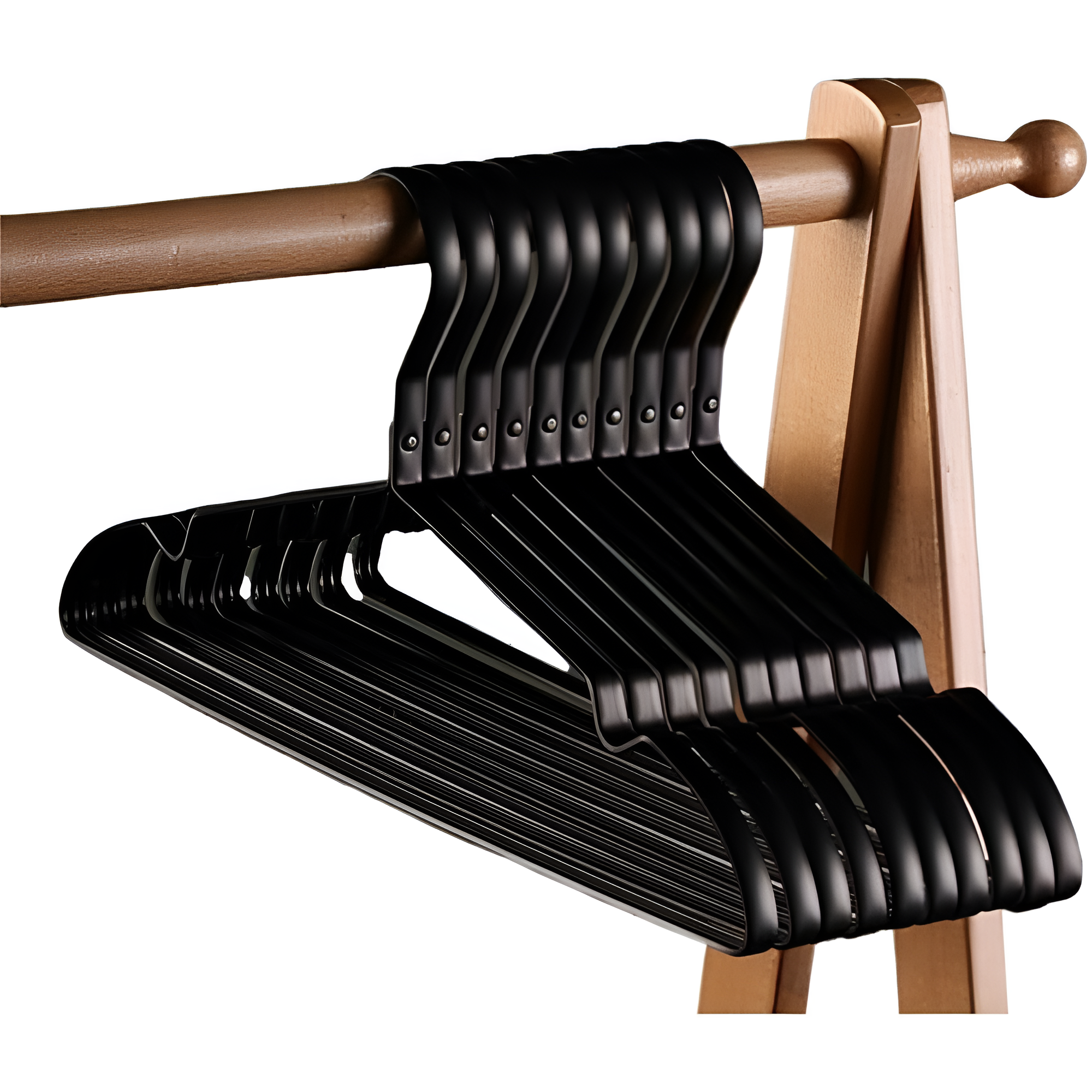 Perchas antideslizantes de aluminio NovaLuxe para organización de armarios que ahorra espacio