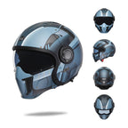 Vintage Twin Lens Modular Helmet DOT ECE Certified For Riders Breathable