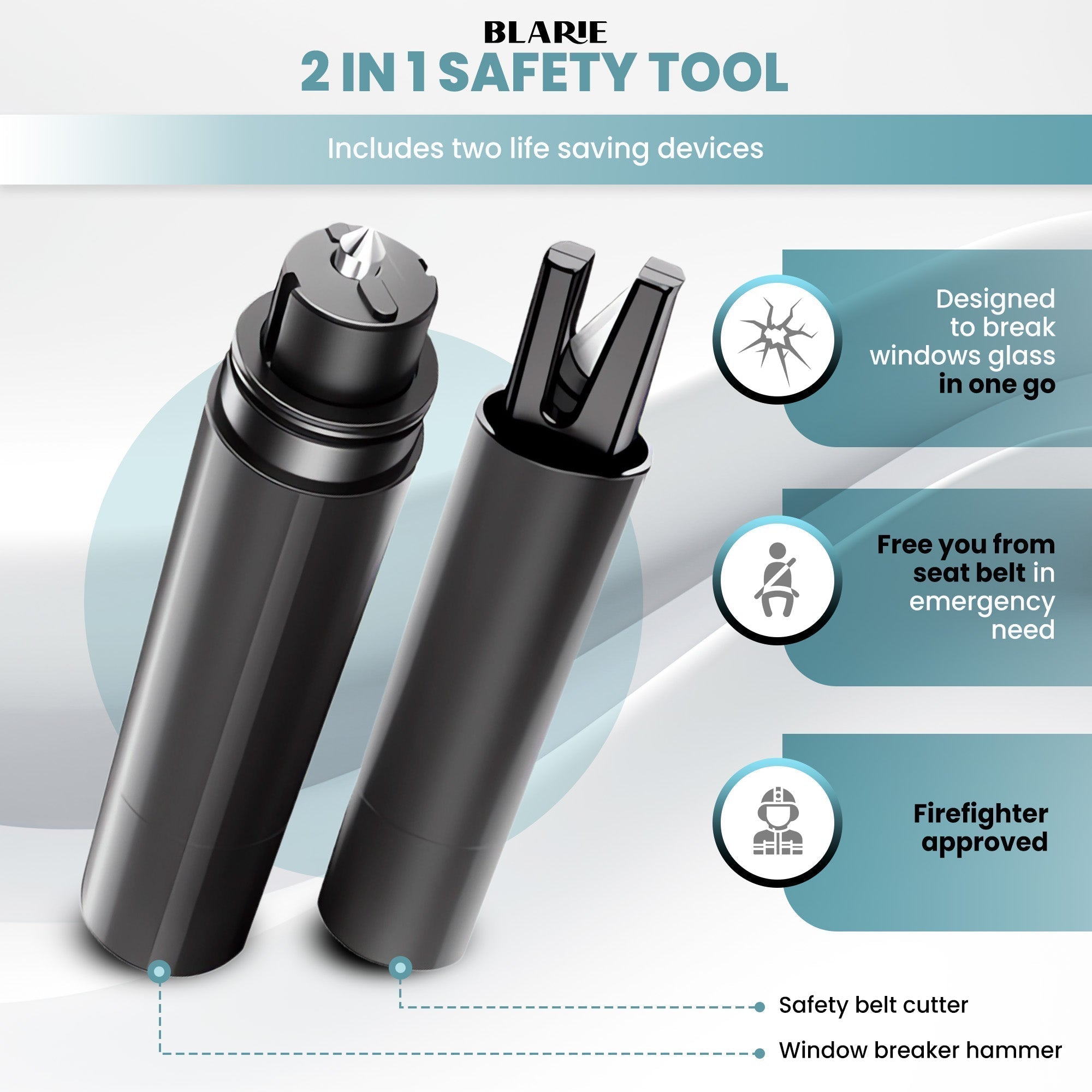 Kirrea Bil Sikkerhedshammer - Vinduesknuser & Sikkerhedsselekniv