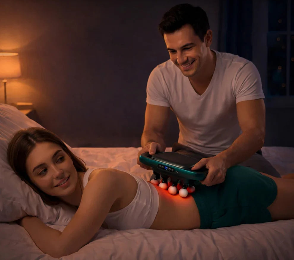 16-Head Smart Massage Device With Deep Tissue Heat Therapy