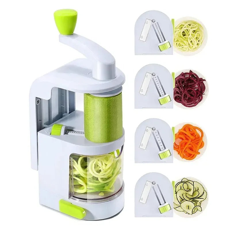 Spiralizzatore per Verdure 4-in-1 con Lama Rotante e Ventosa per Zoodles