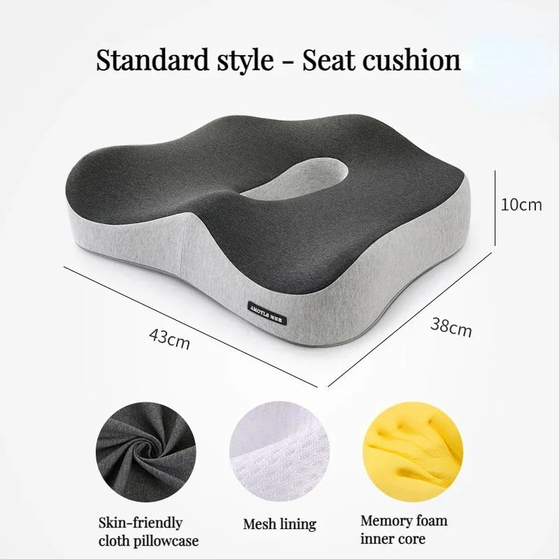 Orthopedic Lumbar Support Memory Foam Chair Cushion For Desk Workers