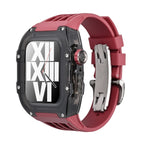 Velora V30 Glacier | Sada pro úpravu s fluoro pryžovým páskem a černým pouzdrem pro Apple Watch | Petprovac