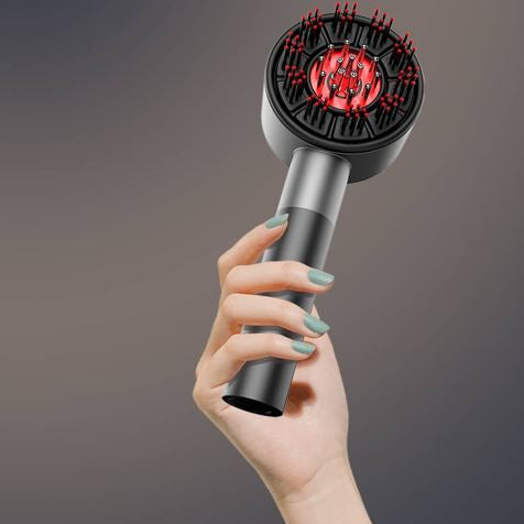 Massageador de Couro Cabeludo com LED Infravermelho para Crescimento Capilar com Óleo para Mulheres