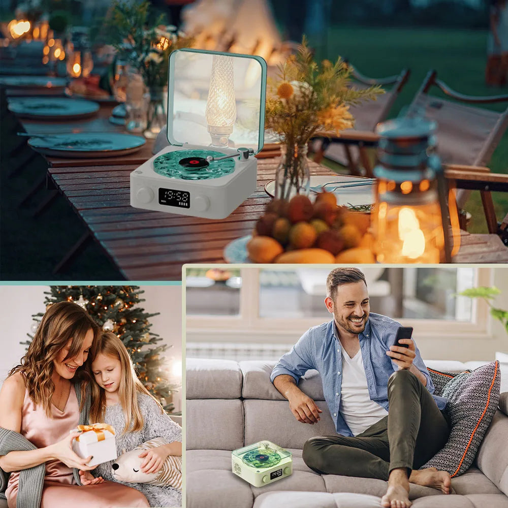 Nuvio Mini Retro -valkoinen kohinabluetooth-kaiutin