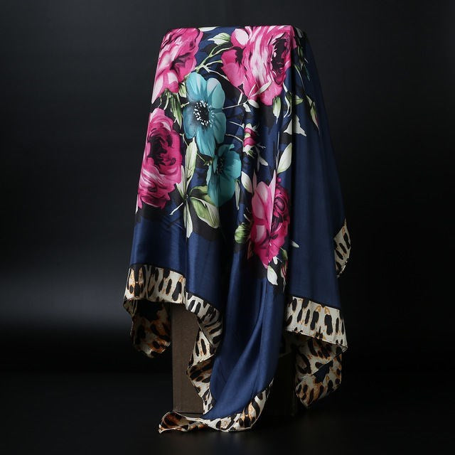 Large square scarf Simulation silk scarf All-match scarf Scarf