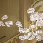 Luminara Cascade Glas Lysekrone Med Aluminiumsramme
