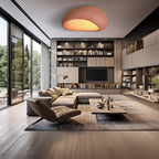 Lampa sufitowa Kairoa inspirowana japońskim stylem Wabi Sabi z delikatnym światłem ambientowym