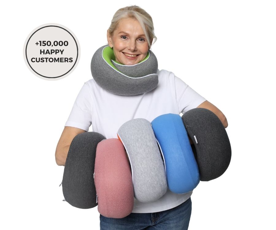 Memory Foam Travel Neck Pillow for Long Flights, Road Trips and Everyday Commutes