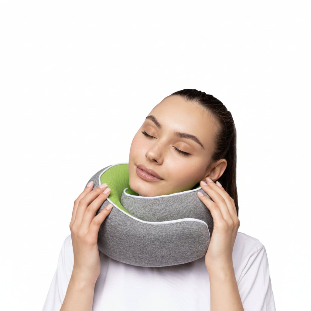 Memory Foam Travel Neck Pillow for Long Flights, Road Trips and Everyday Commutes