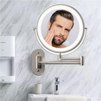 AstraLux Silver LED Magnifying Vanity Mirror Wall Mount