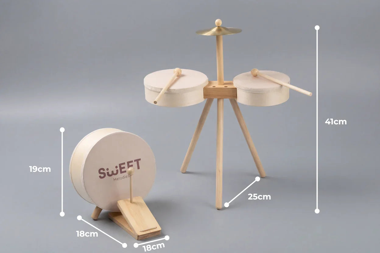 Set Drum Kayu Klasik untuk Bayi dan Kanak-kanak Kecil