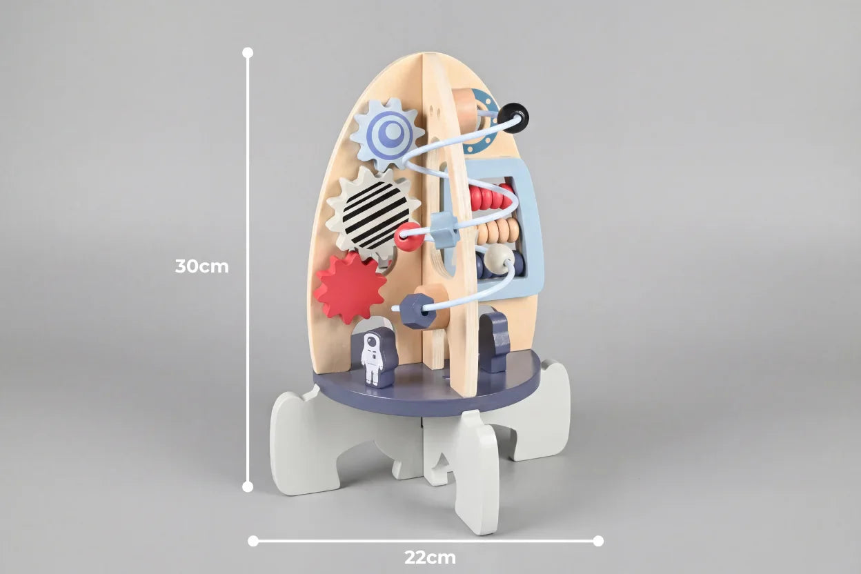 Wooden Space Rocket Baby Play Center For Early Explorers | petprovac
