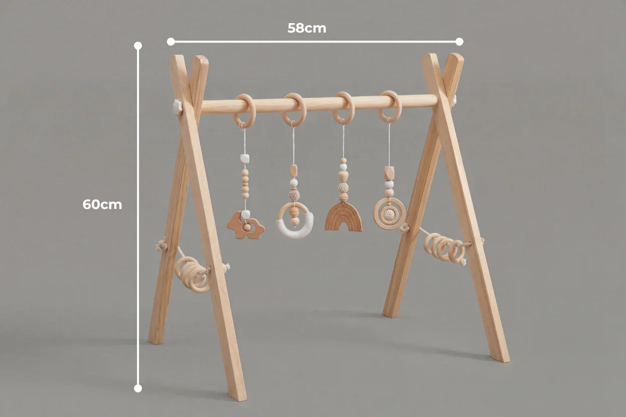 Long-Lasting Wooden Activity Arch – Sensory Toy Gym for Ages 0–3