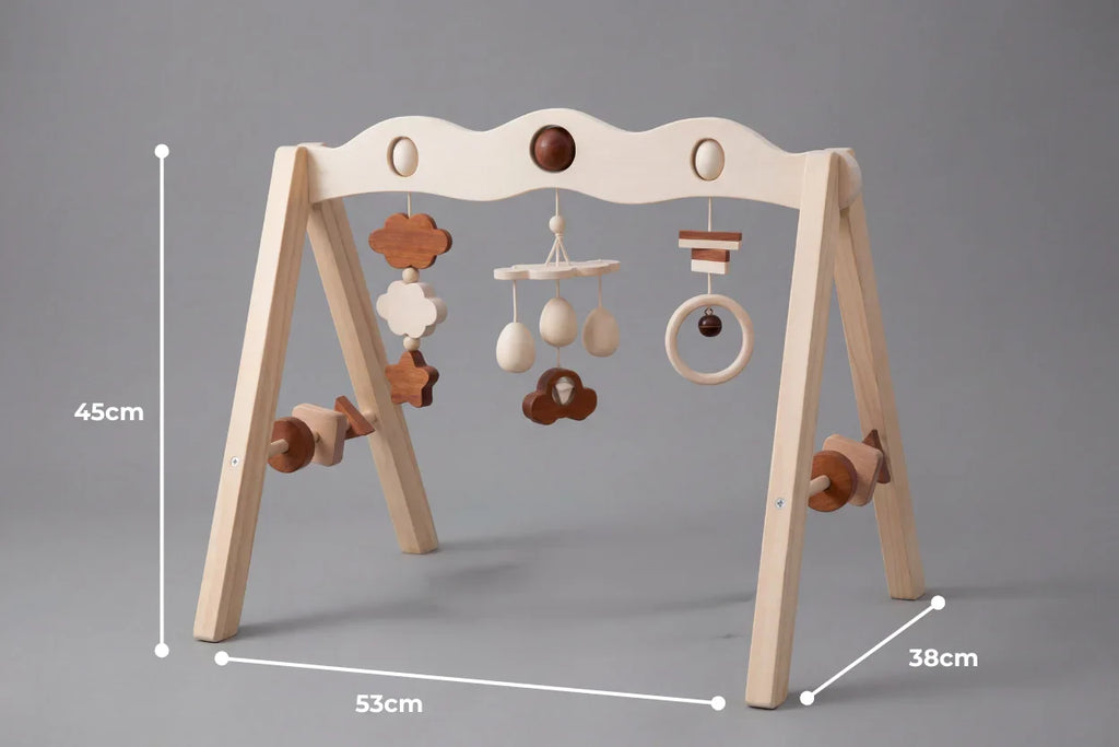 Arco giochi sensoriale in legno naturale per neonati e bambini piccoli | petprovac