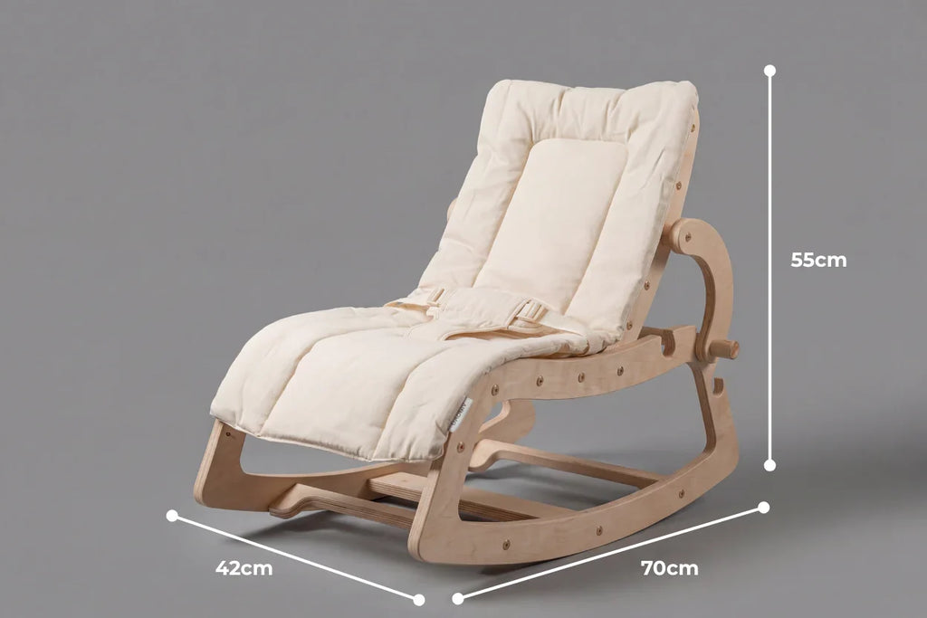 Scandinavian Wooden Baby Bouncer and Toddler Chair