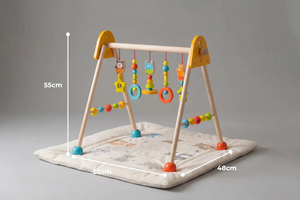 Colorful Wooden Play Arch – Bright Sensory Toy Gym for Babies