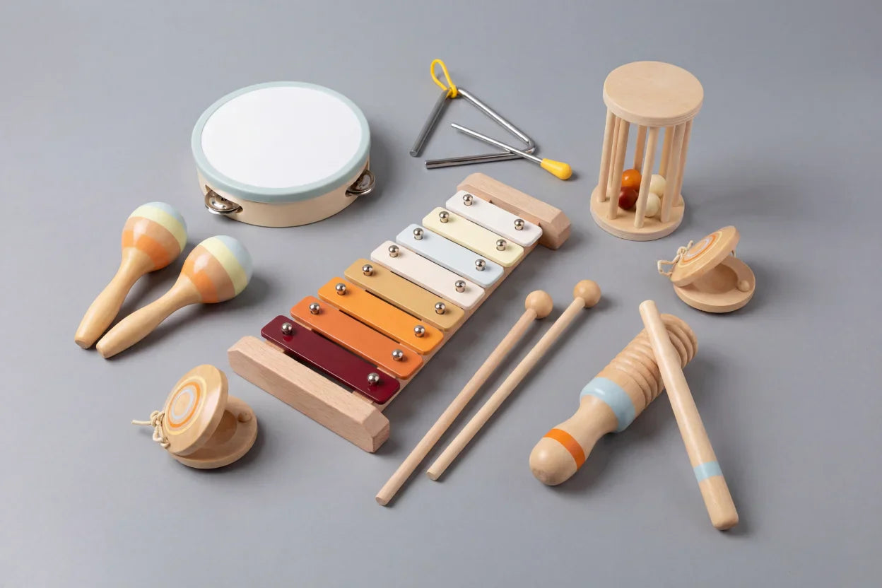 7-in-1 Premium Wooden Baby Musical Instrument Set