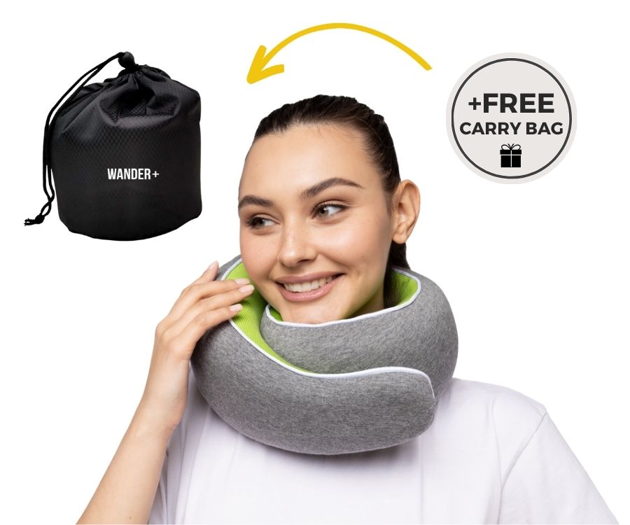 Memory Foam Travel Neck Pillow for Long Flights, Road Trips and Everyday Commutes