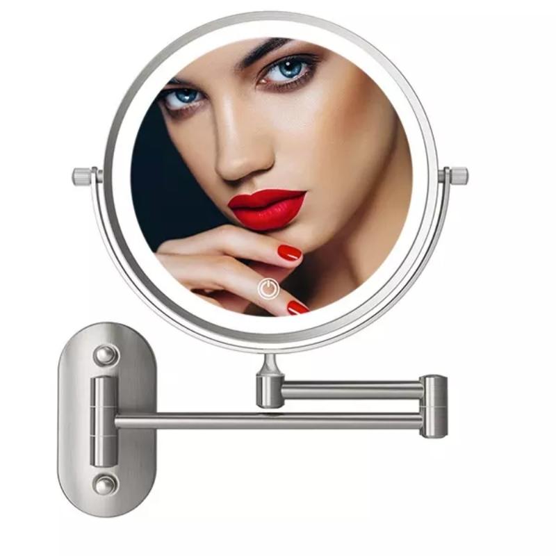 AstraLux Silver LED Magnifying Vanity Mirror Wall Mount