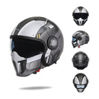 Vintage Twin Lens Modular Helmet DOT ECE Certified For Riders Breathable