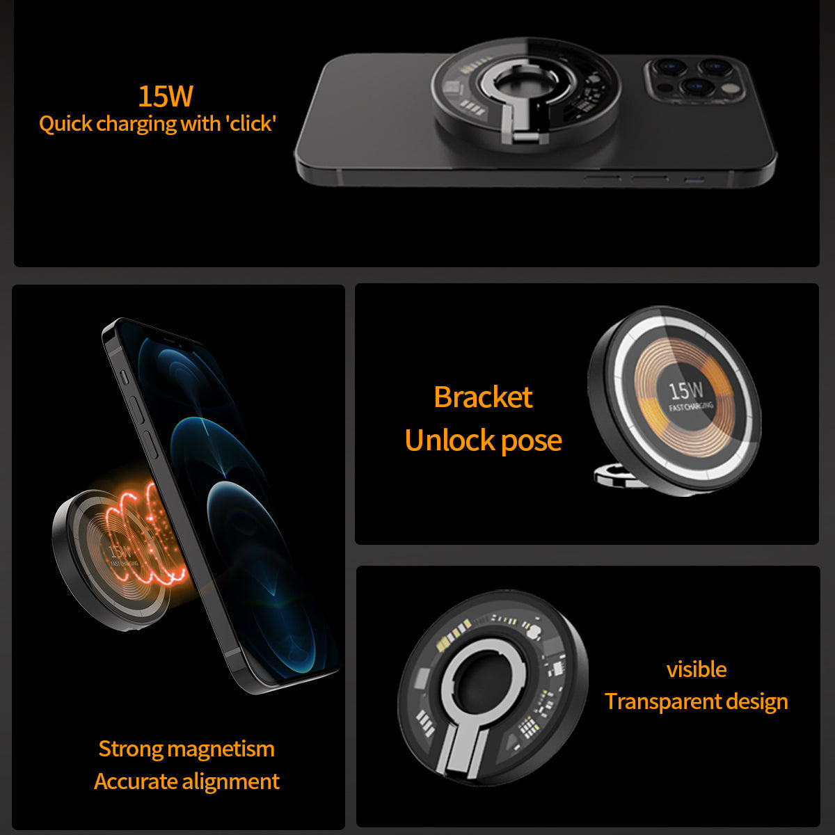 AeroCharge | Magneettinen nopea lataus taitettava teline