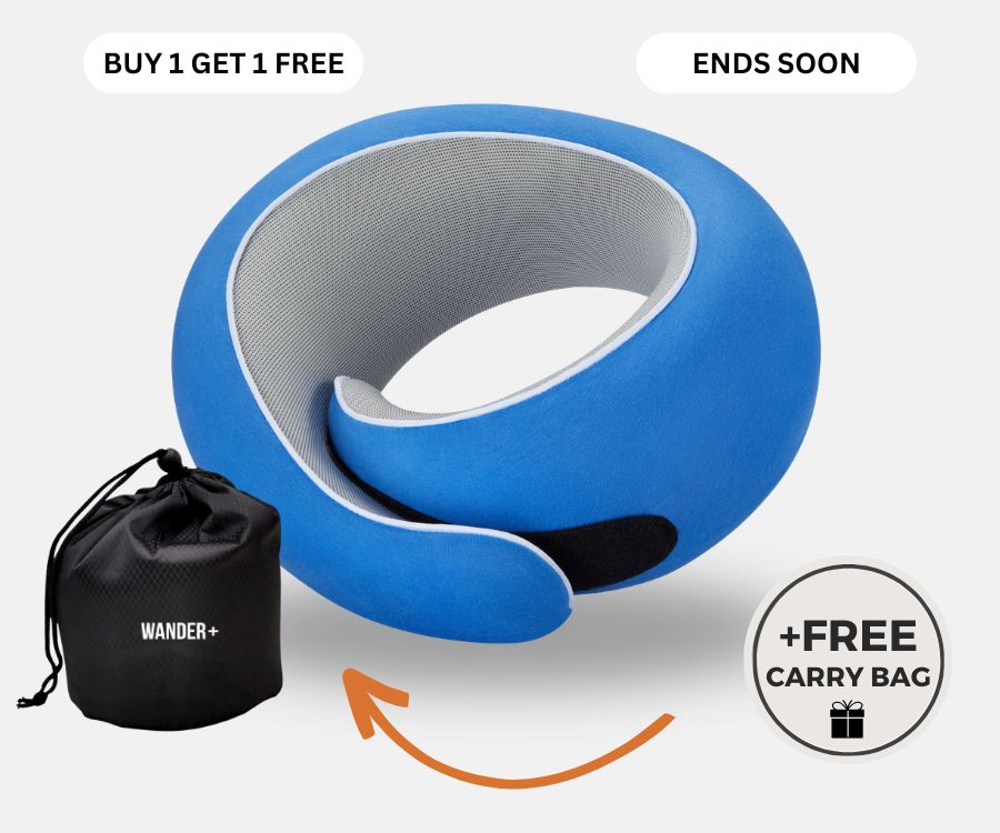 Memory Foam Travel Neck Pillow for Long Flights, Road Trips and Everyday Commutes