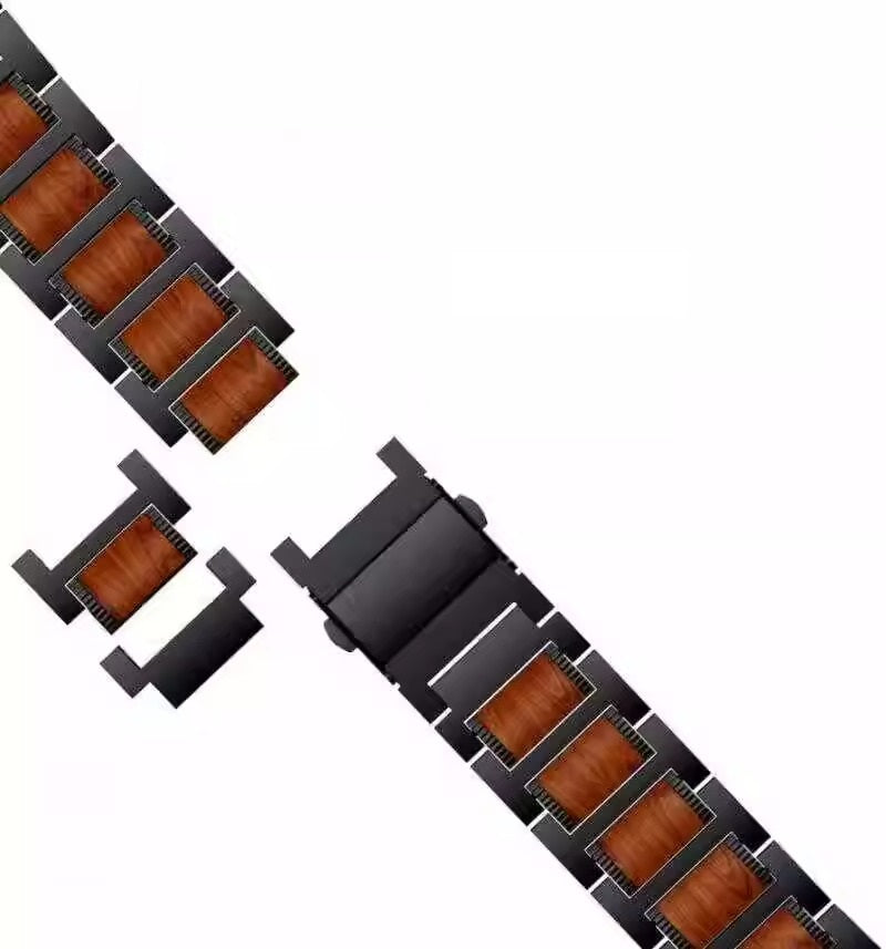 Aveline naturligt rødt sandeltræ og metal urrem kompatibel med Samsung Watch Ultra