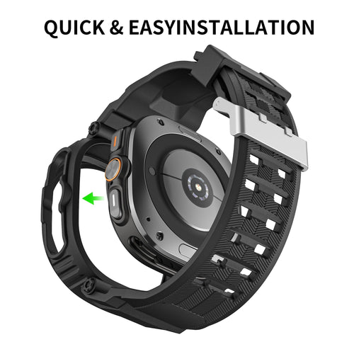 Samsung Galaxy Watch Ultra 47mm için Kılıflı FlexTone Sport TPU Kayış