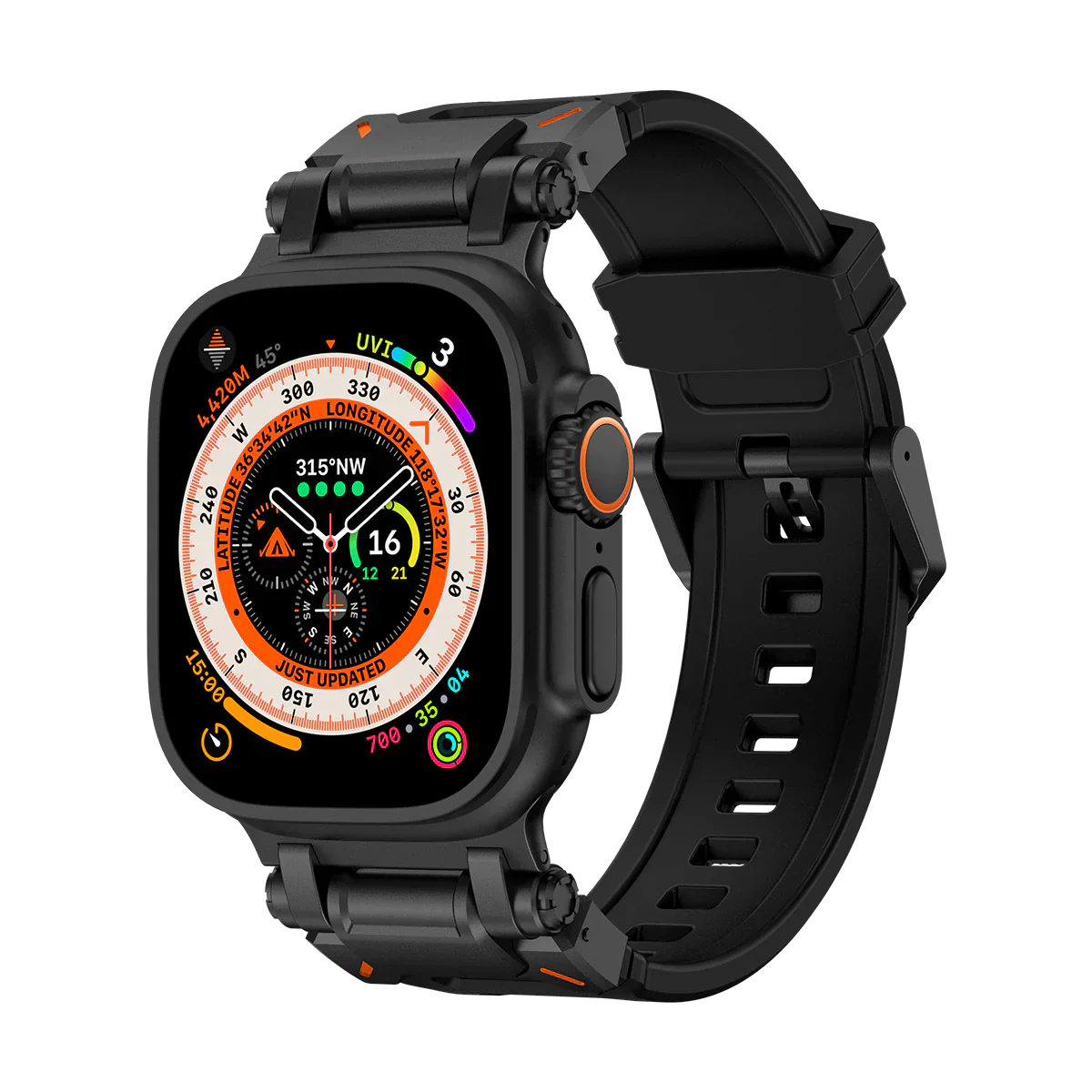 Meron titanium-hoved silikonearmbånd til Apple Watch | Petprovac