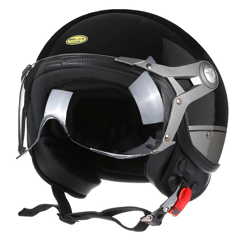 קסדת מירוץ וינטג' ליראז'ט עם מגן מגן בועתי