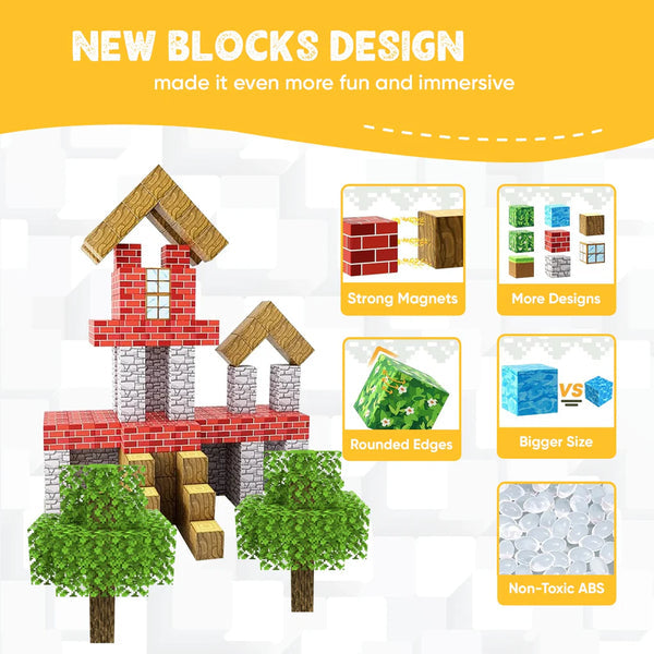 Set di Blocchi Magnetici STEM per Bambini Kit di Apprendimento Creativo